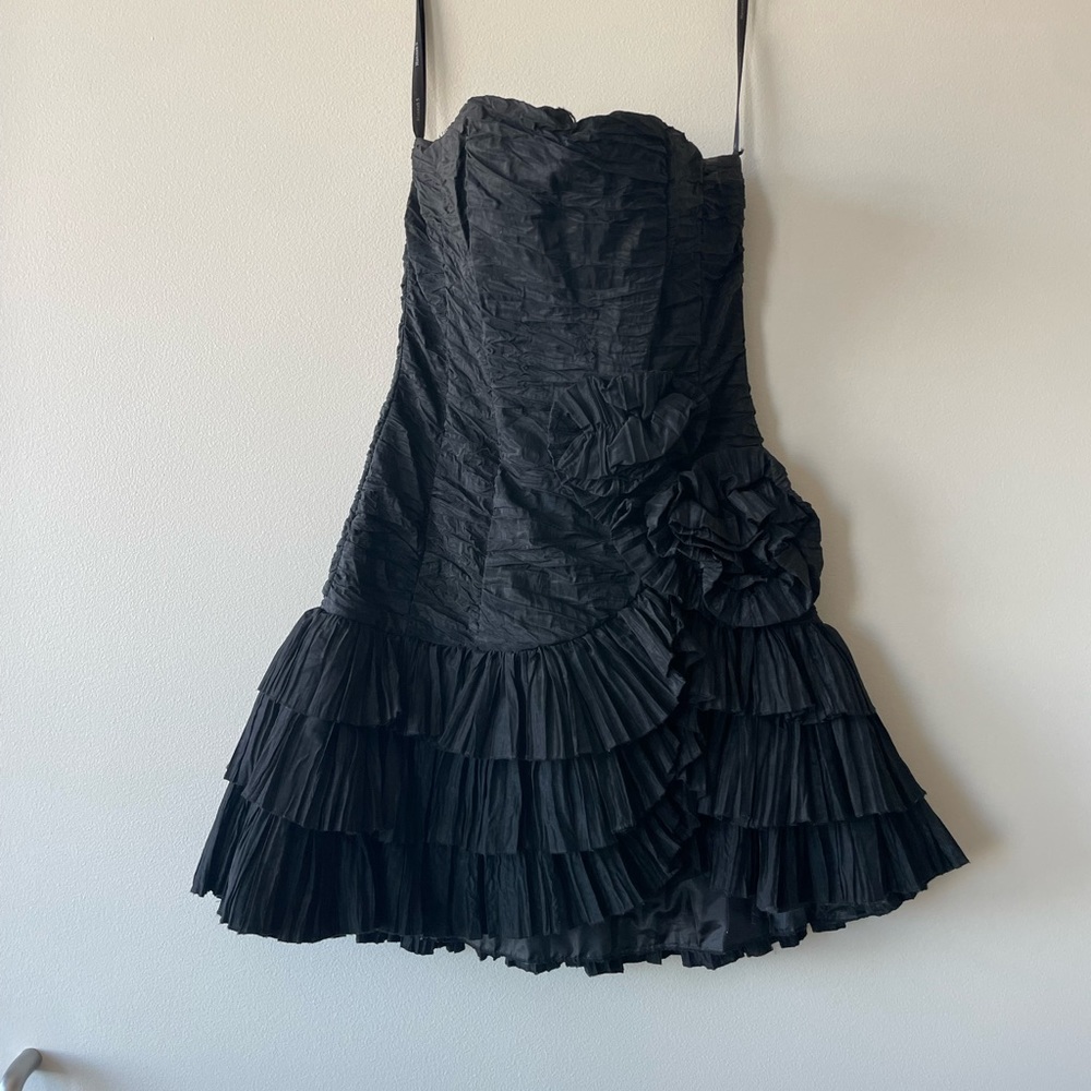 Hannah S Strapless Black Dress